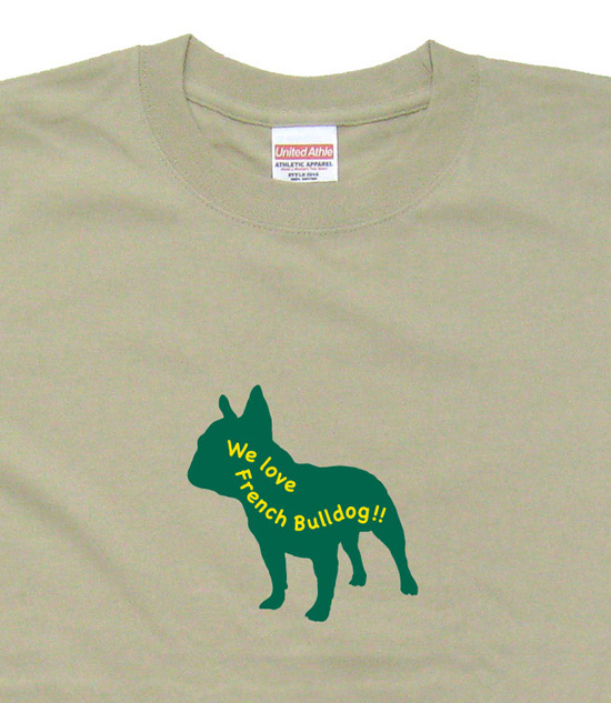 ペチャ犬Tシャツ「フレンチブルドッグ2」ライトベージュ2