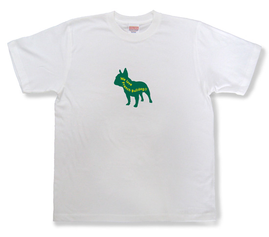 ペチャ犬Tシャツ「フレンチブルドッグ2」ホワイト1