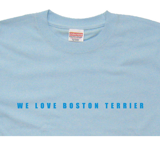 ペチャ犬Tシャツ「ボストンテリア」ライトブルー2