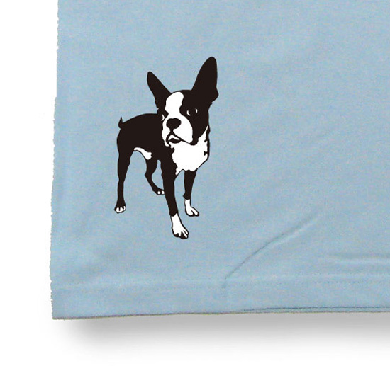 ペチャ犬Tシャツ「ボストンテリア」ライトブルー3