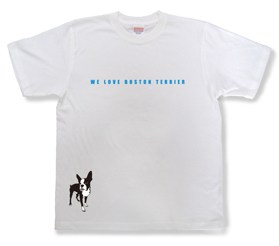 ペチャ犬Tシャツ「ボストンテリア」ホワイト1
